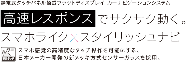 高速レスポンスでサクサク動く。スマホライク×スタイリッシュナビ