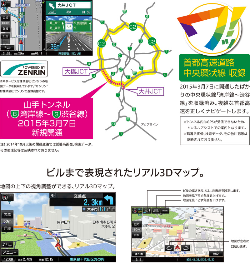 >信頼のゼンリン「2015年春版地図データ」搭載