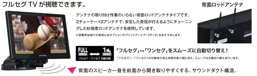 テレビ・AV機能 | セイワ PIXYDAポータブルカーナビゲーション PNM73F ...