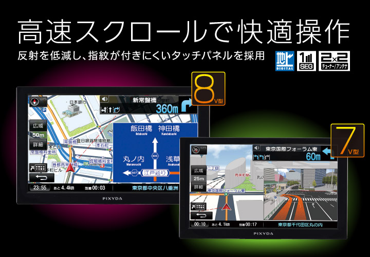 セイワ　PIXYDAポータブルカーナビゲーション　PXN207F　PXN208F