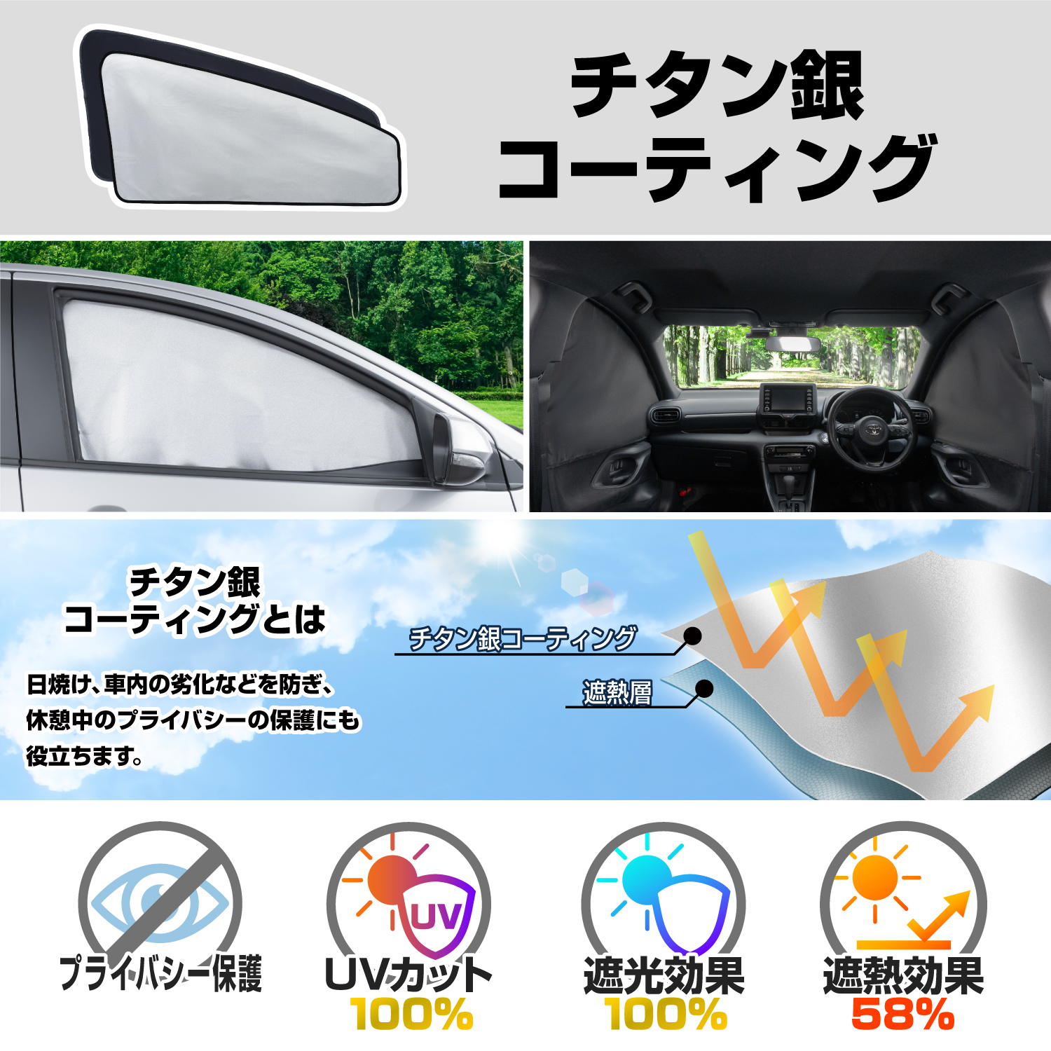 楽らくマグネットカーテン汎用フロントサイド | カー用品のセイワ